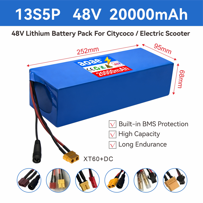 60V 30Ah Electric Scooter Battery - 48V Elektrikli Scooter Aküsü 13S5P 20Ah